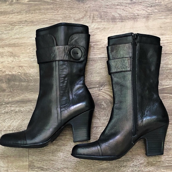 Born Crown Pratt Black Leather Boot Black (7.5) - Picture 2 of 7